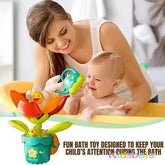 ألعاب استحمام للأطفال على شكل زهرة عباد الشمس، لعبة استحمام على شكل زهرة ماء، لعبة استحمام شائعة على شكل زهرة رش مائية مع كوب شفط، لعبة صيفية